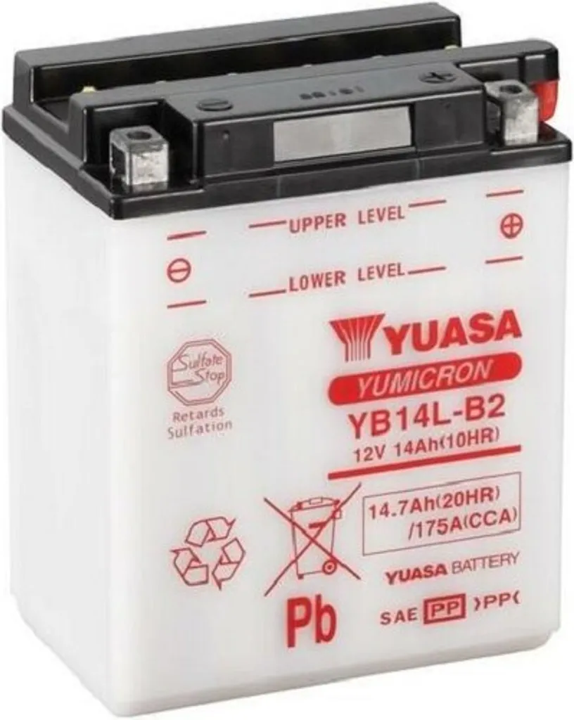 Batterie moto YB14L-B2 YUASA idéale pour remise en route et hivernage