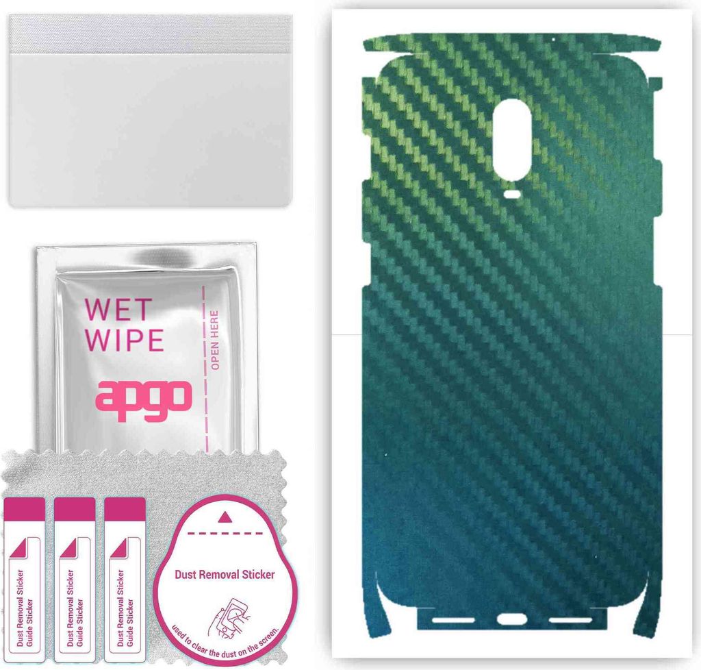 apgo Rückseite + Seiten Schutzfolie, Skin, kompatibel mit OnePlus 6T, Hinten Displayschutzfolie aus Vinylfolie, kratzfest, einfache Montage - Kohl...