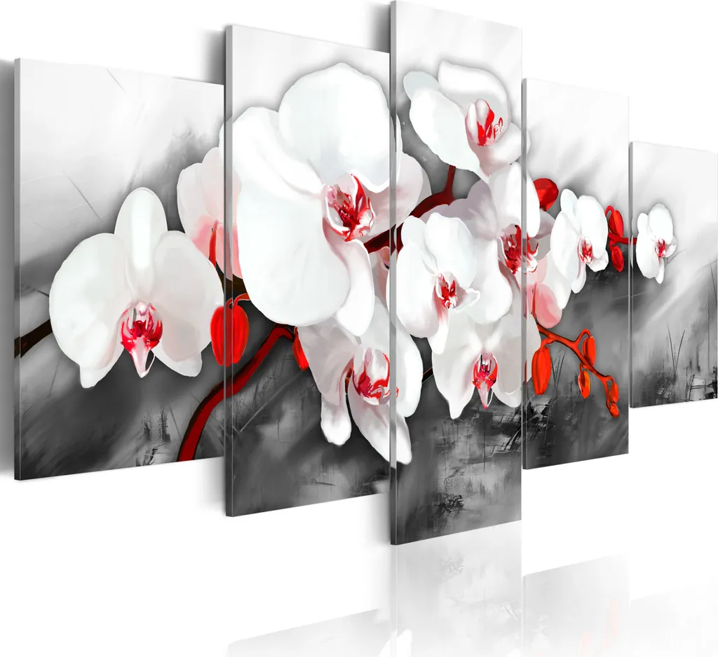 Quadro Grande Orchidea 200x100 cm | Decorazione Parete 5 Pezzi Fiori