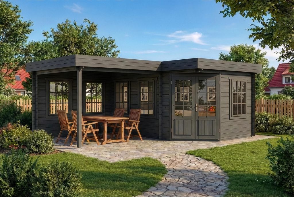 Alpholz 5-Eck Gartenhaus Pepe mit 40 mm Wandstärke Produktbild 