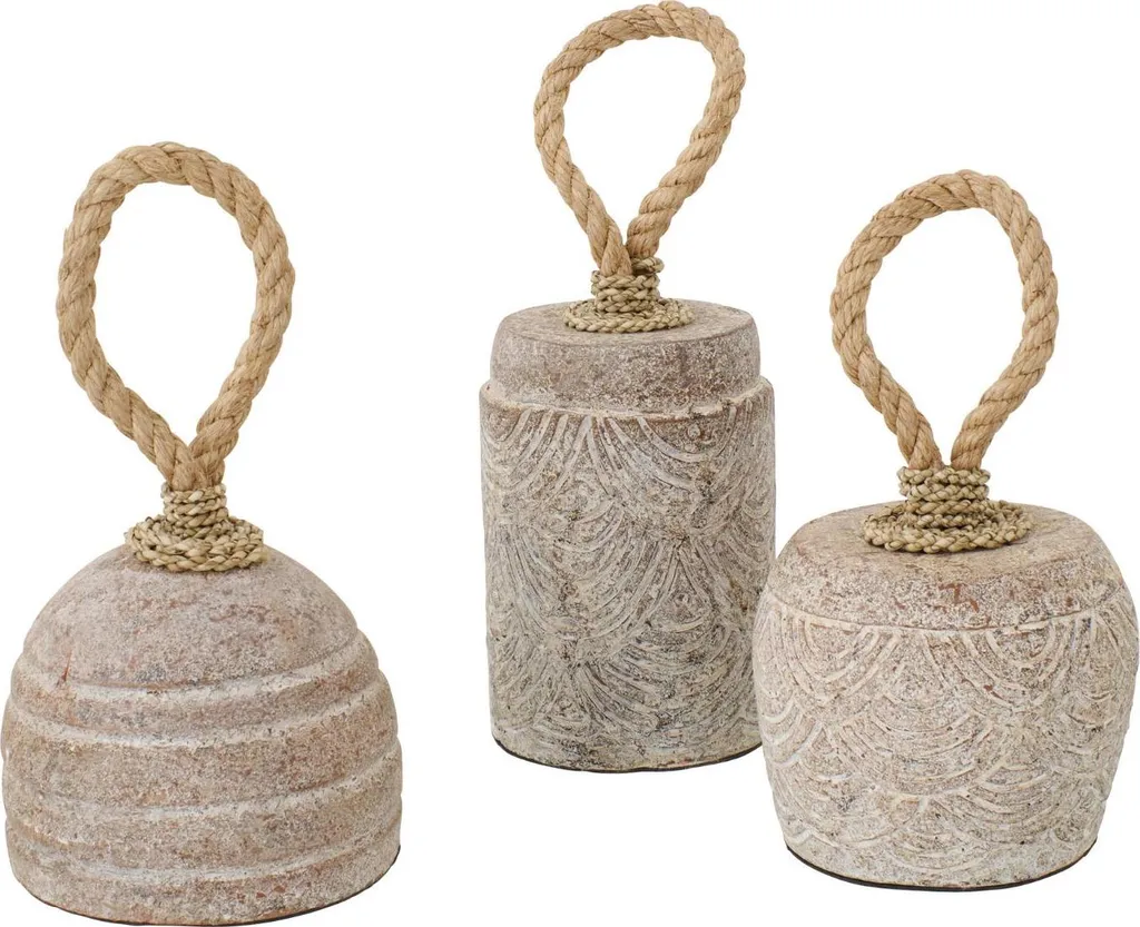 Bloque-porte Décoratif J-Line Terracotta Lot de 3 pour Salon et Chambre