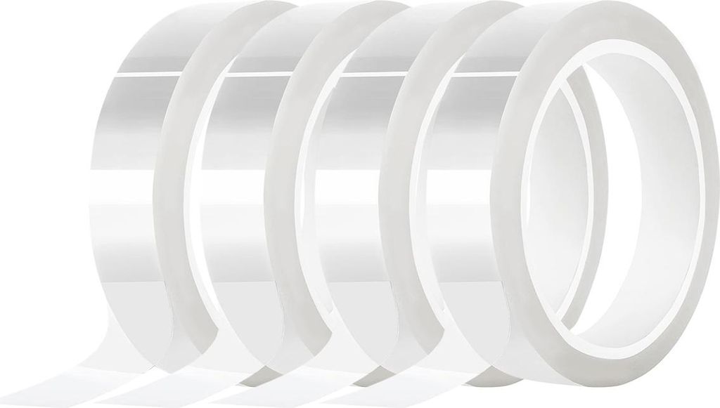 10mm x 33m Transparente PET-Hochtemperatur-Klebeb?nder, 4 Rollen fš¹r Sublimation, Hitzeš¹bertragung, 3D-Druck und elektrische Isolierung