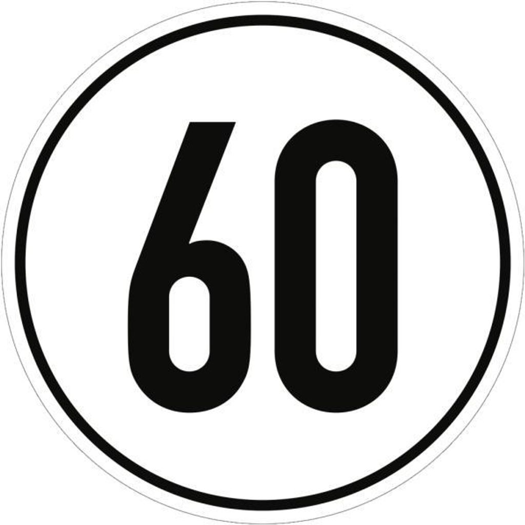 Dreifke® Geschwindigkeitsschild, 60 km/h, Alu, Ø 200 mm Produktbild 