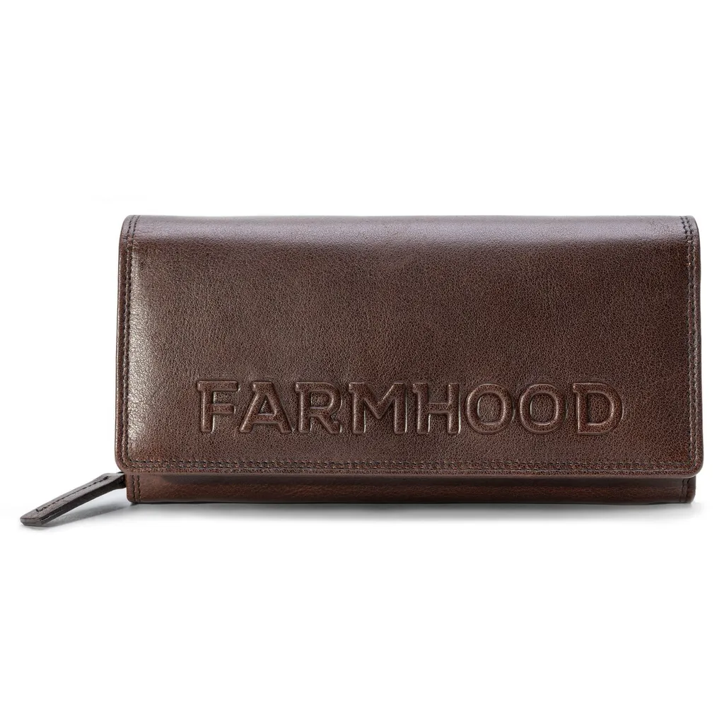 Farmhood Memphis Wallet: Portafoglio Pelle Rustico Marrone Scuro