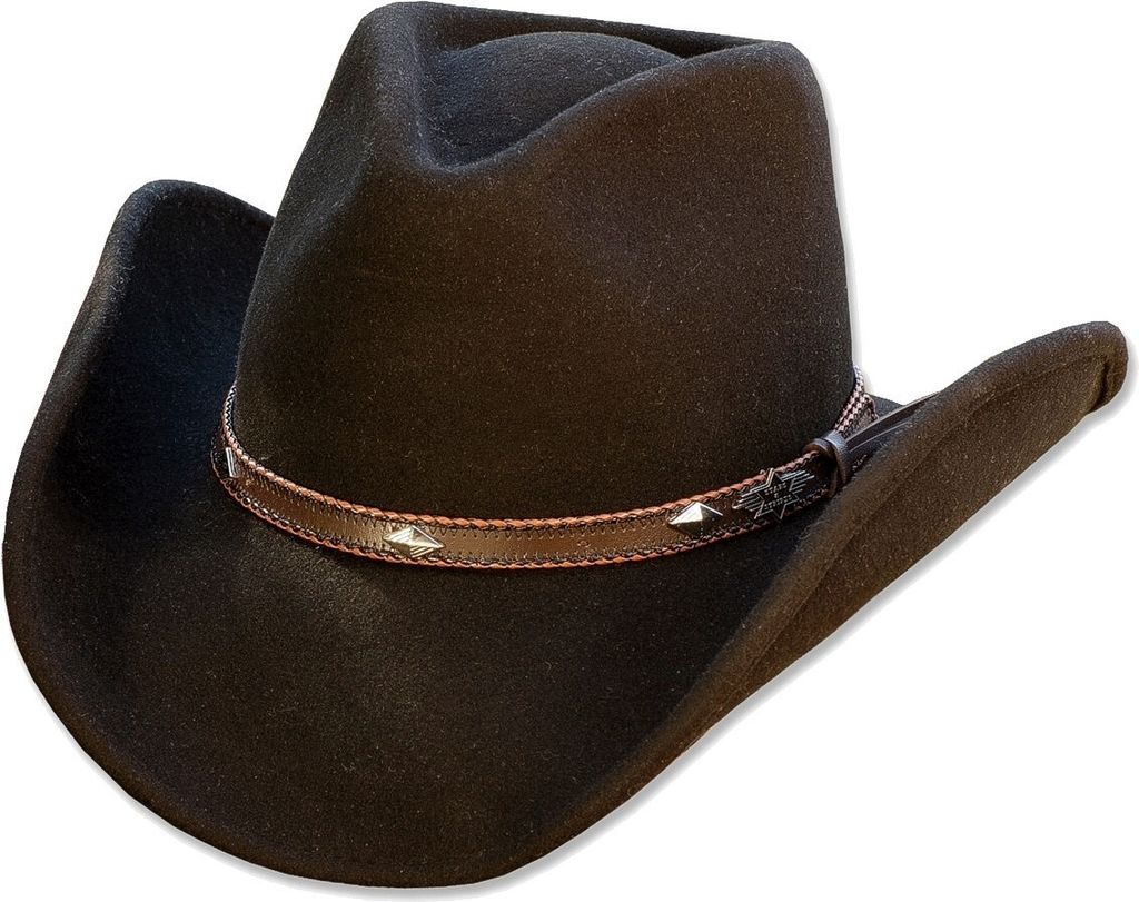 Westernhut Cowboy Biker Wollhut »DALLAS« Schwarz