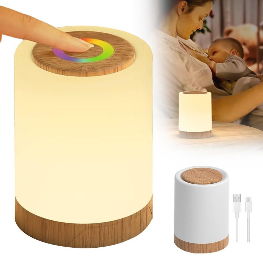 3W LED Nachttischlampe Nachtlicht Touch Dimmbar RGB Produktbild 