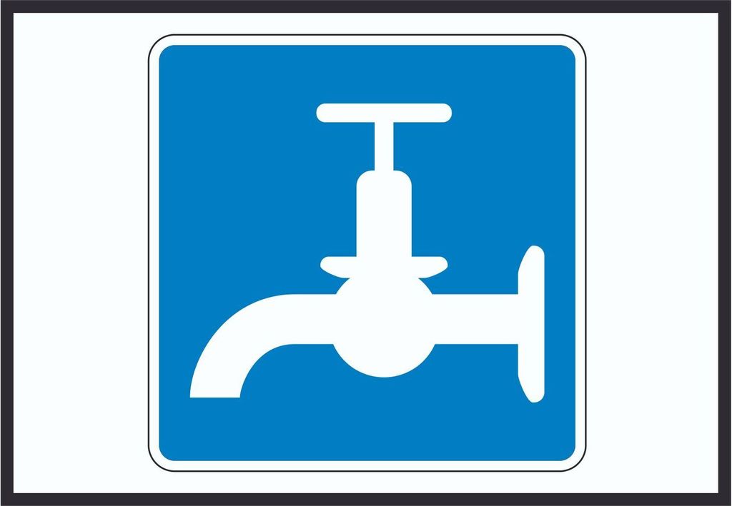 Trinkwasser Symbol A1 Rückseite selbstklebend