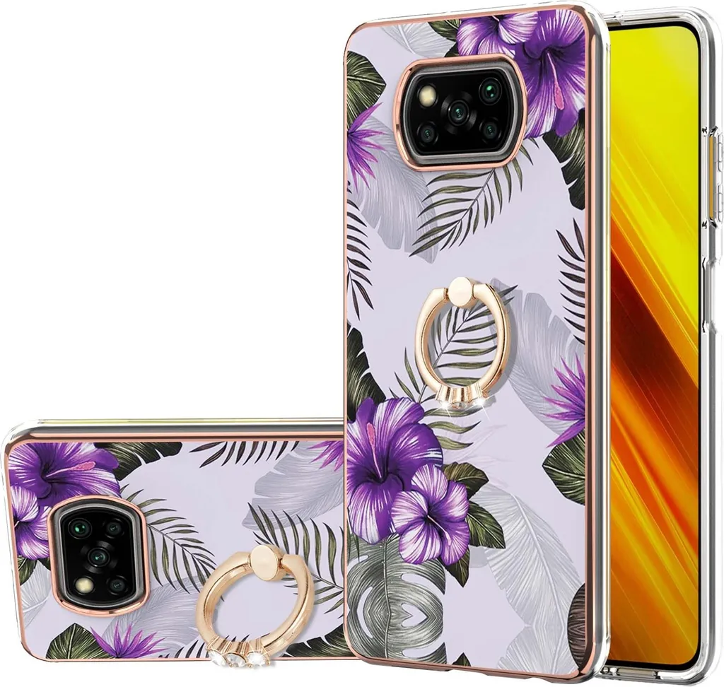 Custodia TPU Poco X3 Pro Viola Fantasia | Supporto Anello Magnetico