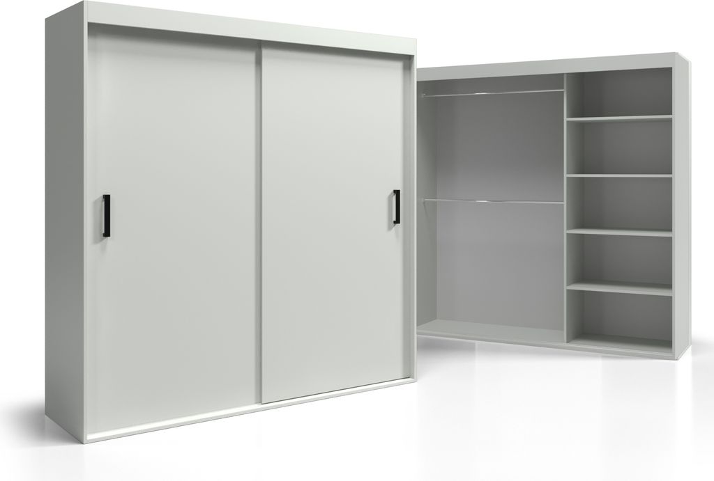 Schiebeschrank 200 Garderobenböden Stangen mit Zubehör Denver VSZ10