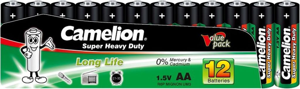 Batterie Camelion Super Heavy Duty R6 / Mignon / AA (5 x 12er Shrink)