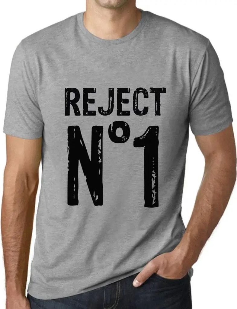 Herren Grafik T-Shirt Ablehnung Nr 1 – Reject No 1 – Öko-Verantwortlich Vintage Jahrgang Kurzarm Lustige Druck Geburtstag Geschenk Mann
