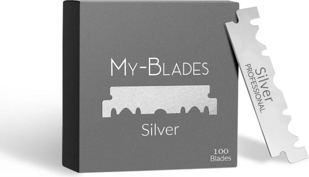 Silberne Halbrasierklingen - My-Blades - 100 Stück
