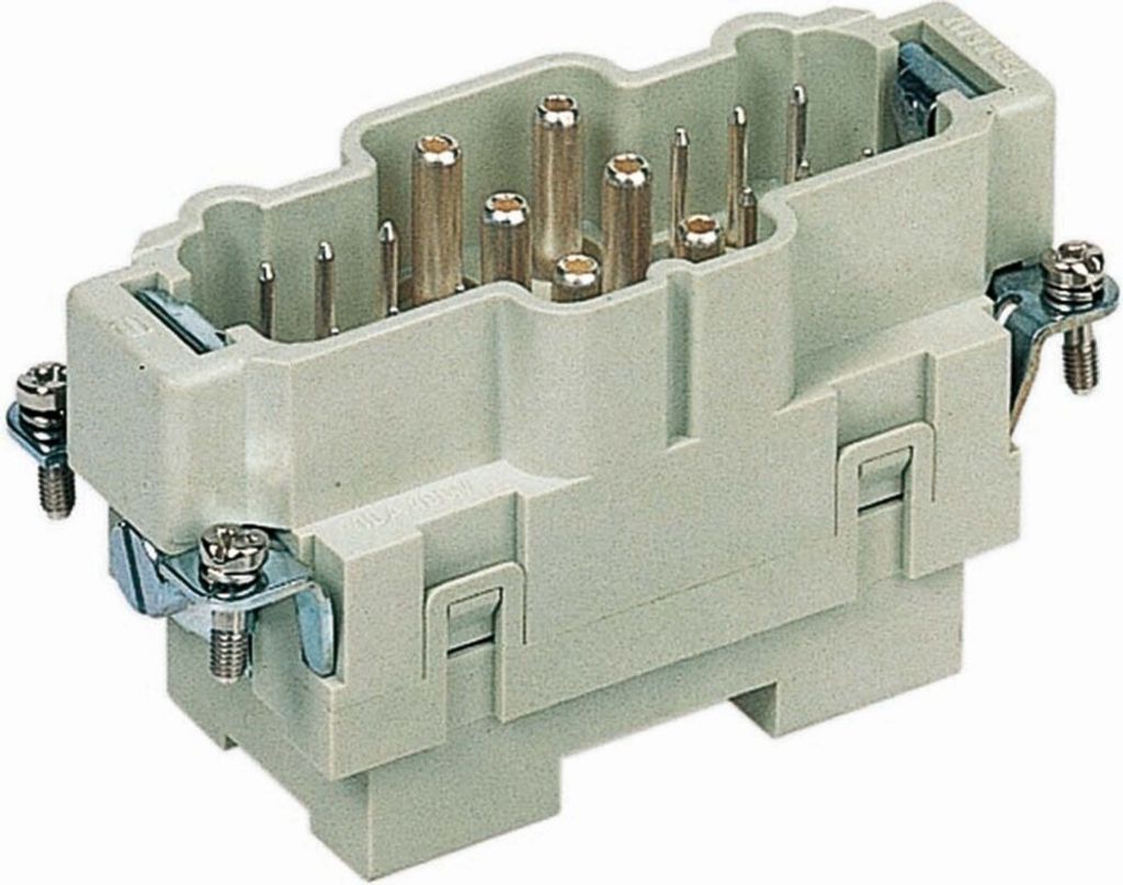 HARTING Han K6/12 Stifteinsatz (M) Axialschraub- / Schraubanschluss, 18-polig 6/12+PE 690V Steuerkontakt 230V/400V,