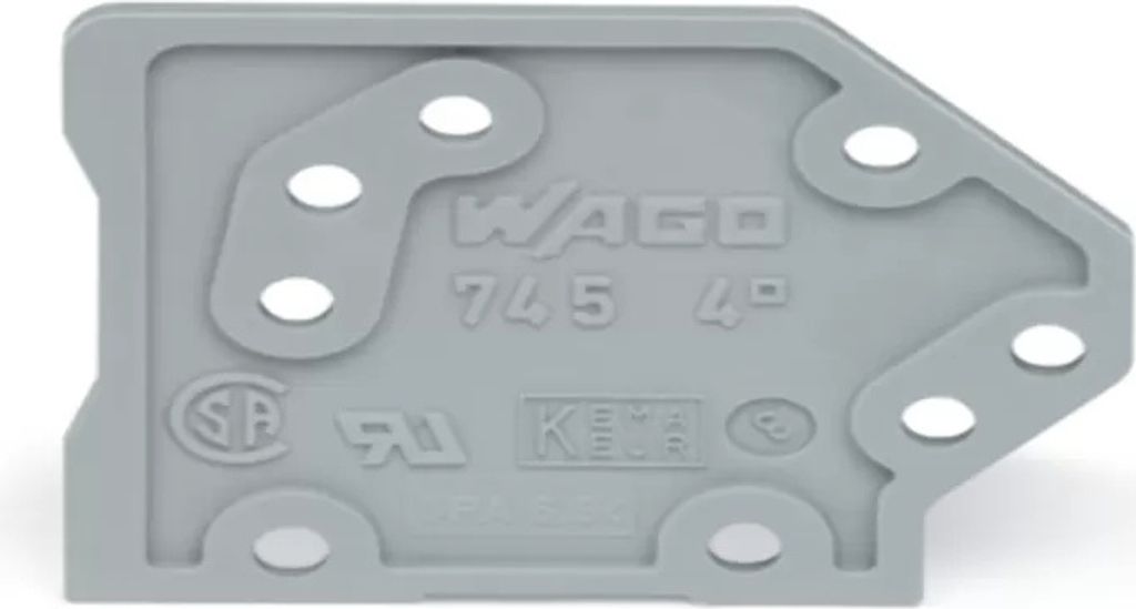 WAGO Abschlussplatte;1,5 mm dick;anrastbar;grau 745-100