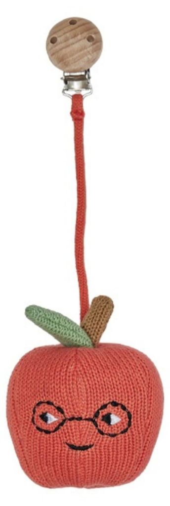 OYOY Mini Yummy Apple Pram Toy Clip Kinderwagen-Spielzeug mit Clip aus Baumwolle Baby Anhänger Apfel Fun Foods 0+ M107687