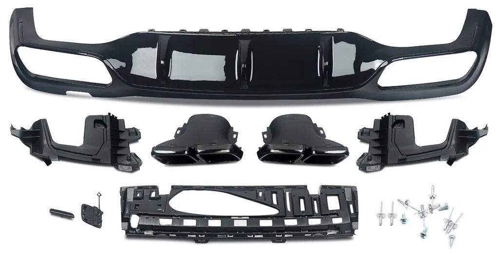 Diffuseur arrière style AMG E63 noir brillant pour Mercedes Classe E W213