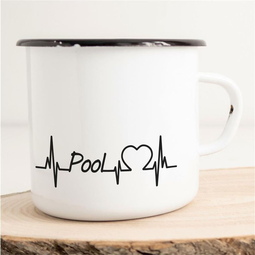 Huuraa Emaille Tasse Pool Billard Geschenk Kaffeebecher Vintage 300ml Pool Billard Präsent