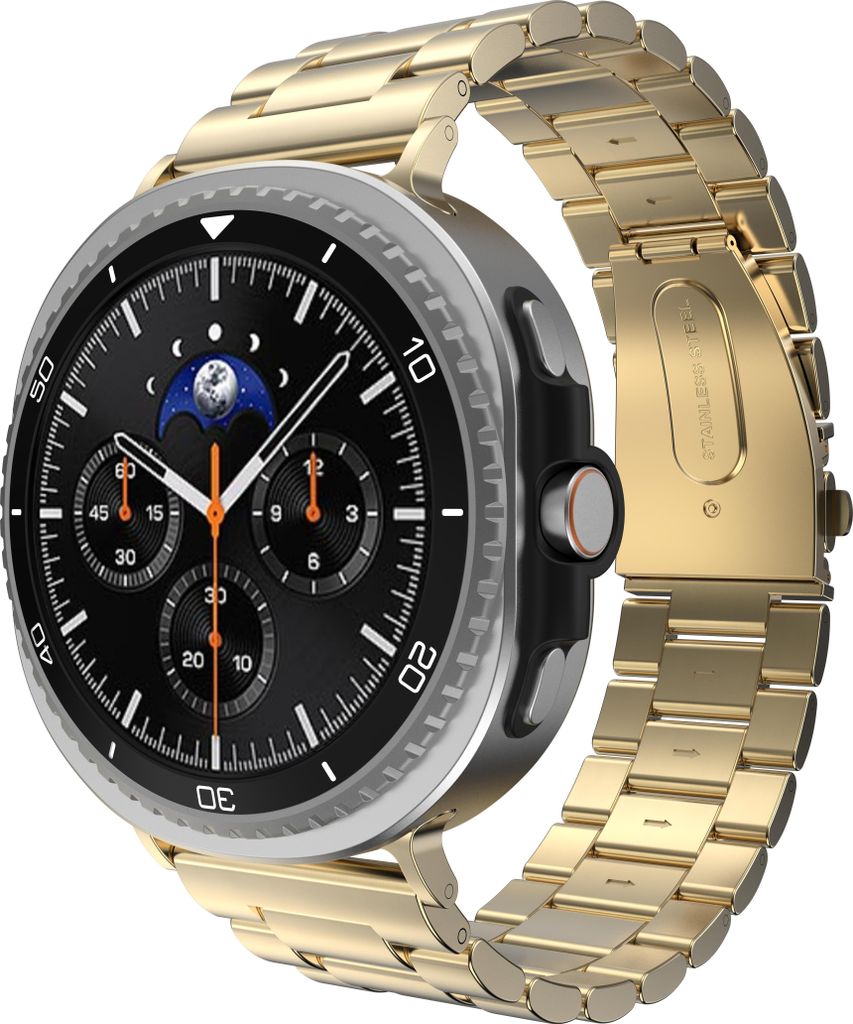 Cazy Uhrenarmband geeignet für Samsung Galaxy Watch Band (PrimeSteel) – Smartwatch-Armbänder (+Uhrenkürzungsset) – Universelles Armband geei...