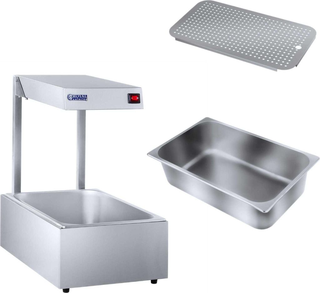 Gastro-Wärmelampe, Speisenwärmer, 500W + GN1/1 Behälter Produktbild 