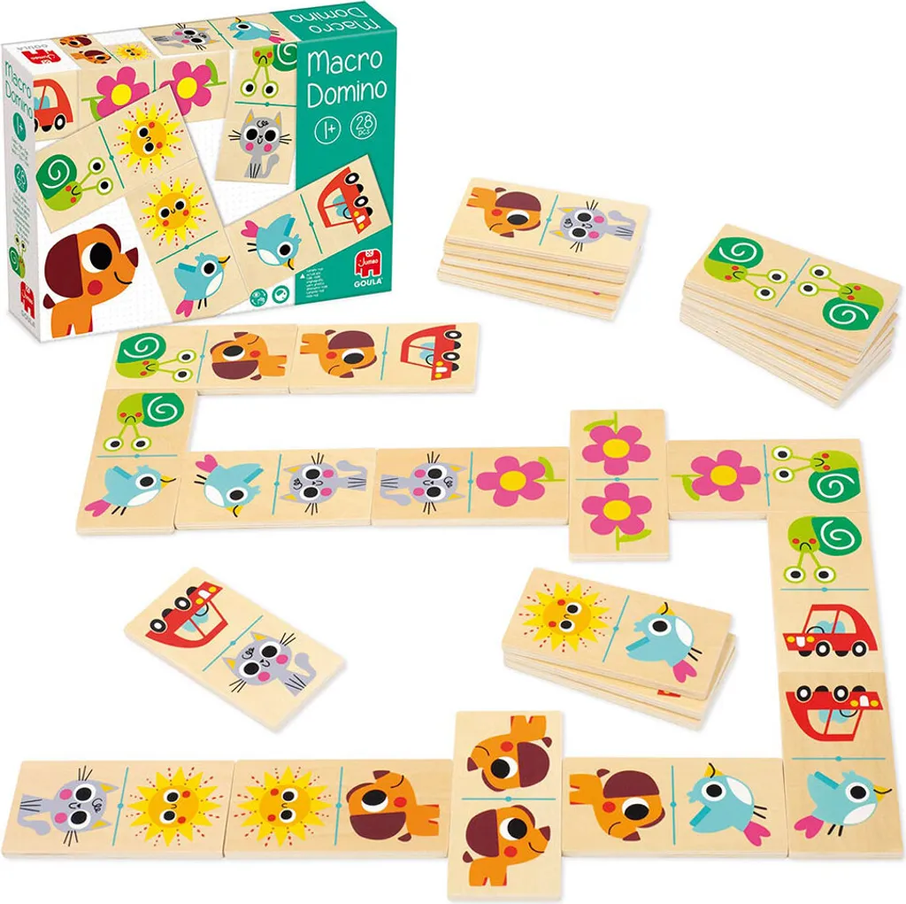 Jeu de dominos géants en bois Goula Macro-domino coloré pour l'éveil