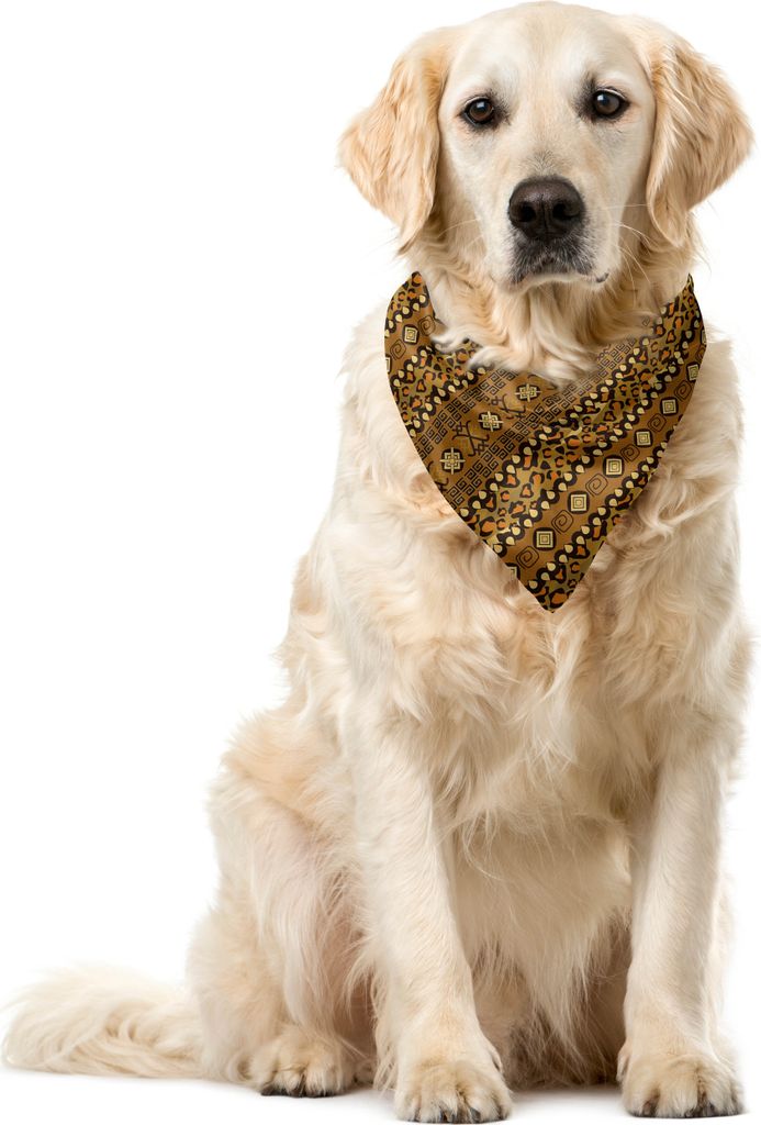 ABAKUHAUS Sambia Haustier Bandana, Wildes tropisches Tier, 55x55 cm, Pale Caramel Dunkelbraun
