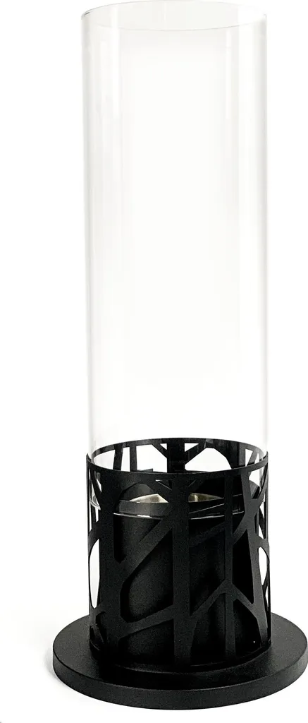 Piper Bougie Table Métal Noir Bioéthanol - Design Moderne Élégant