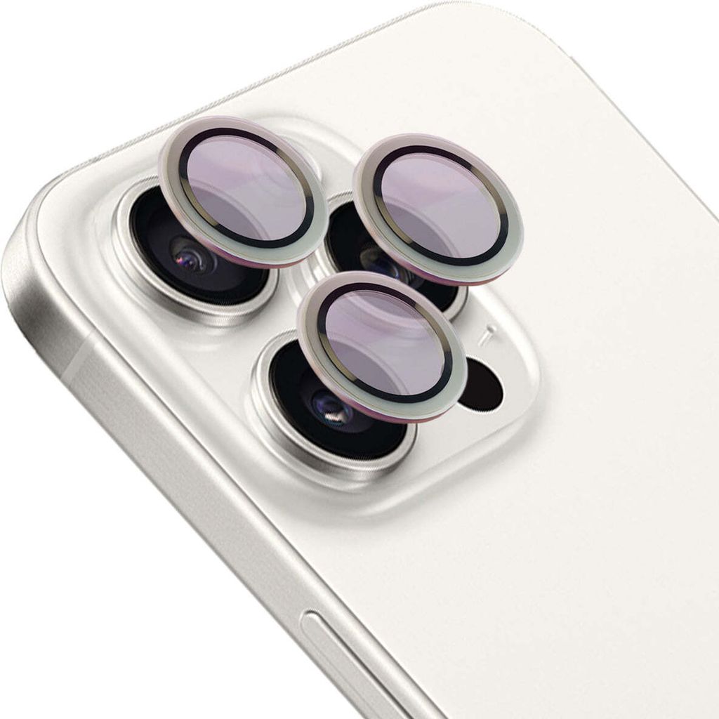 Panzerglas für iPhone 15 Pro Kamera, Silberrahmen