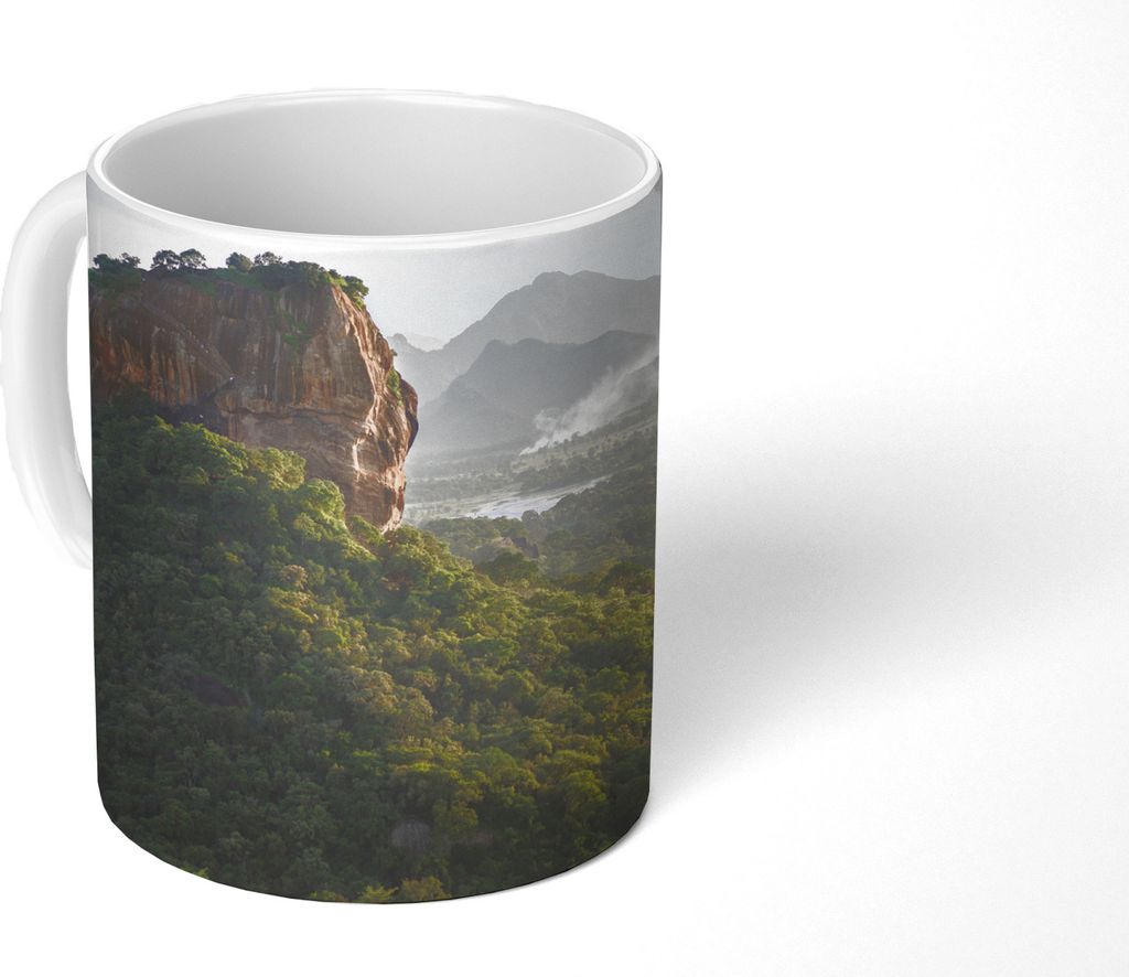 MuchoWow Tasse Kaffeetasse Kaffeebecher 350 ml Der Löwenfelsen von Sigiriya Teetasse - Fototasse - Becher - Keramikbecher - Teebecher - Kaffeeta...