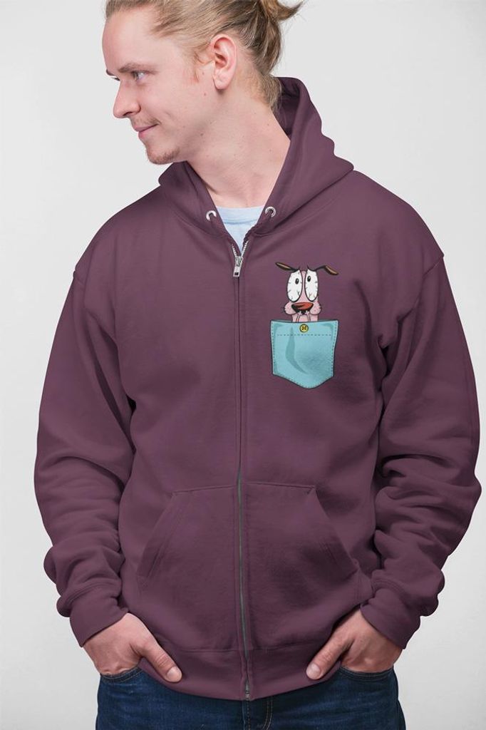 D&B Uni Hoodie ZIPPO00008 Courage Dog Braun-Größe 2XL