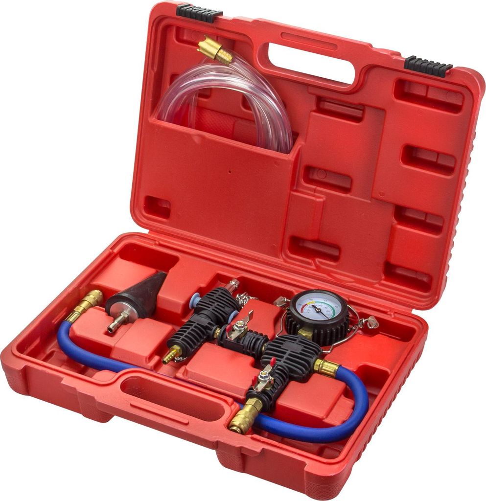 Kit zum Prüfen, Entleeren und Befüllen des Kühlsystems des Fahrzeugs