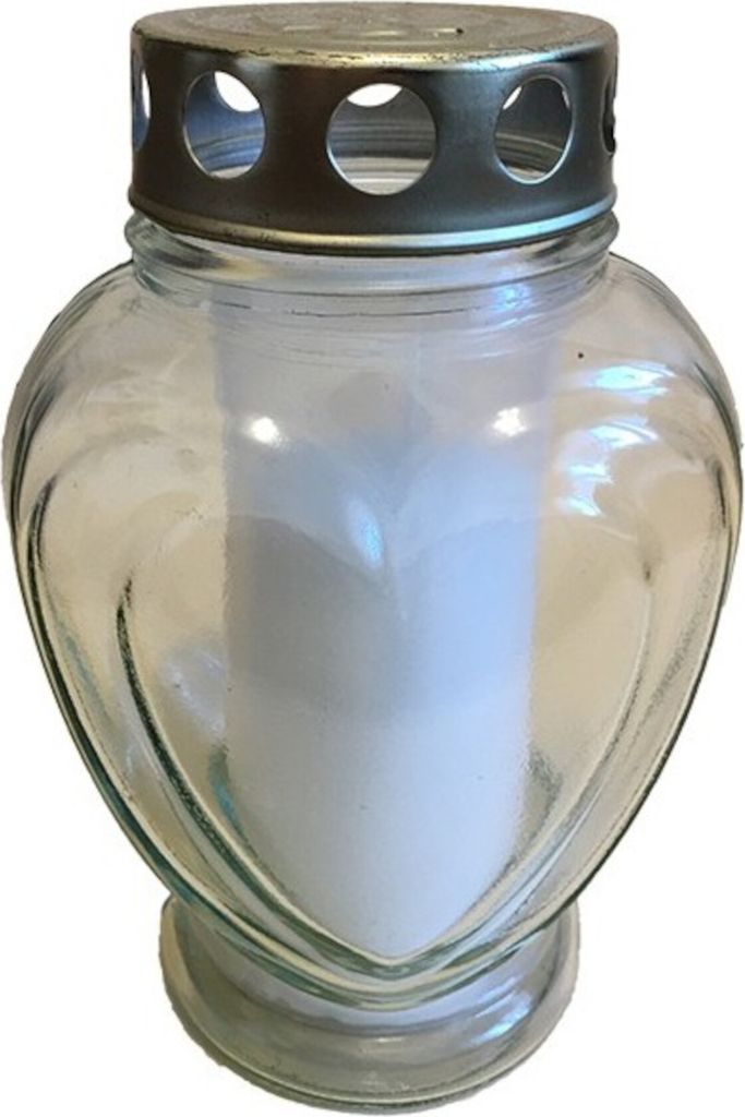 Grablampe Herz "Charles" H 17,5 cm, klar Produktbild 