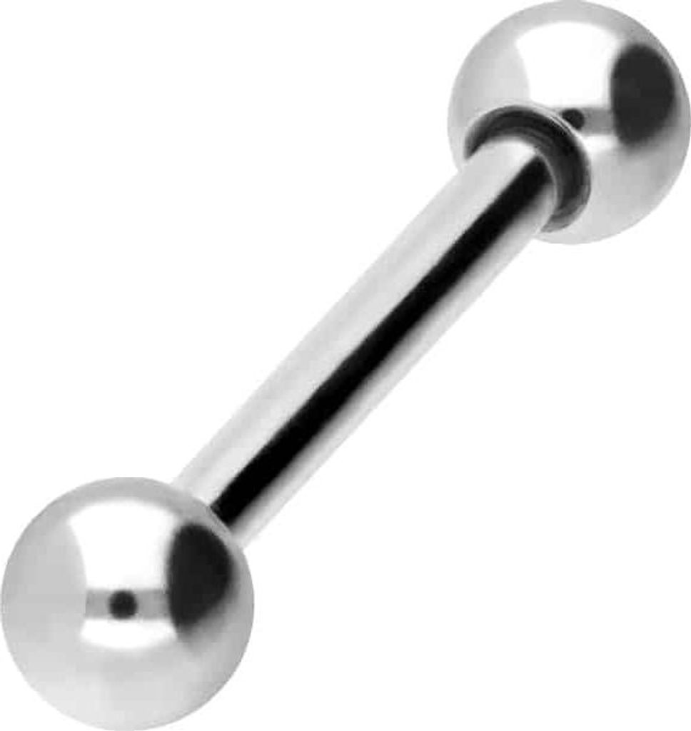 Zungenpiercing, Intim-Piercing Chirurgenstahl Barbell Silber Stablänge: 9mm + Stabstärke: 1,2mm + Kugelgröße: 3mm