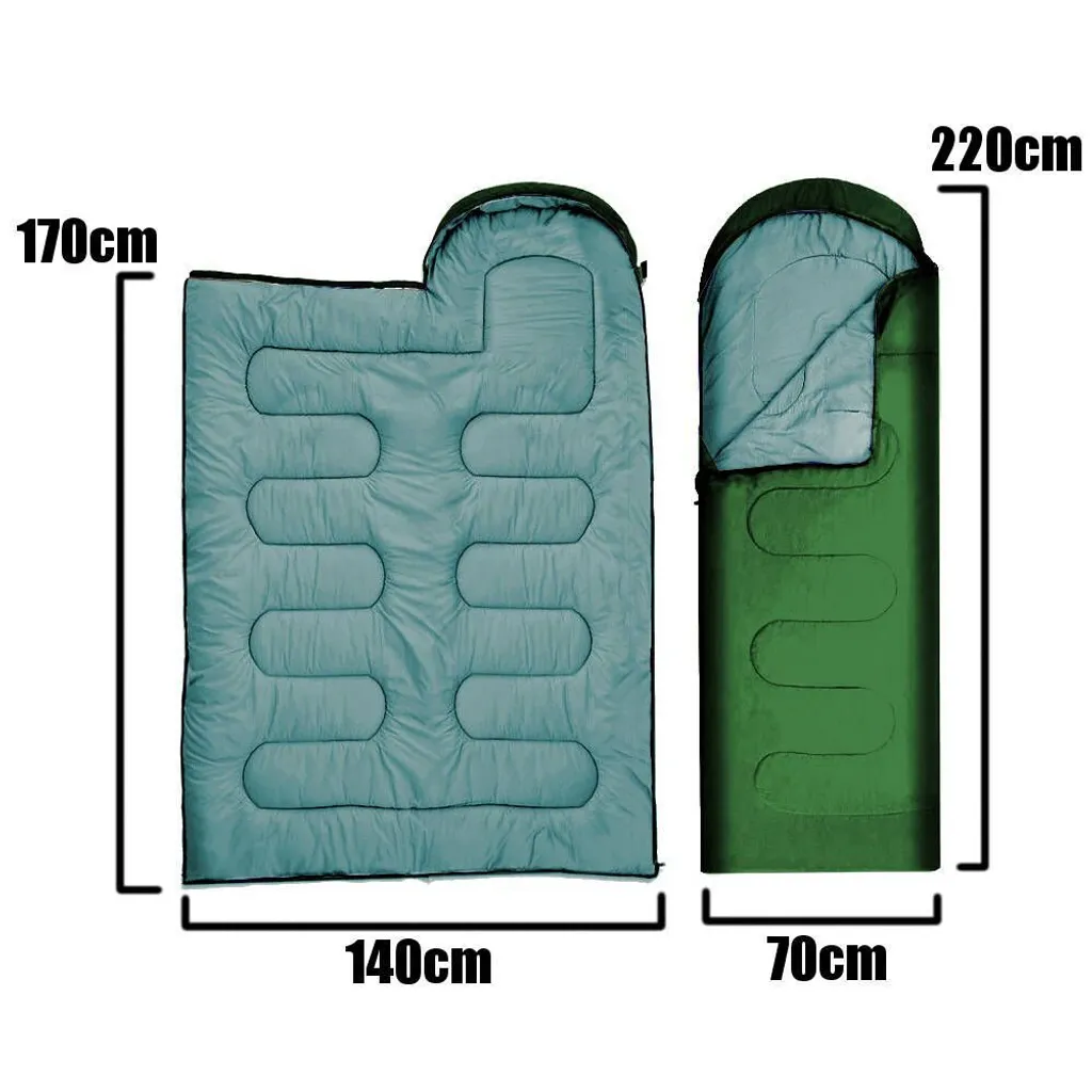 Sac de couchage rectangulaire transformable en couverture verte BASS - 4