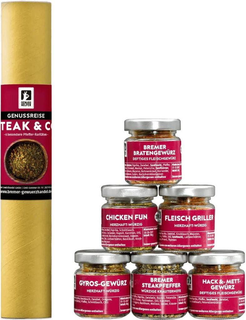 Genussreise Steak & Co., Gewürzset mit 6 verschiedenen Produktbild 