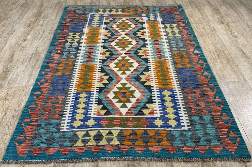 Teppich KELIM ORIGINAL | Farbe: Multi; Größe: 135x185 cm | strapazierfähig und leicht zu reinigen | Wohnzimmer | Schlafzimmer