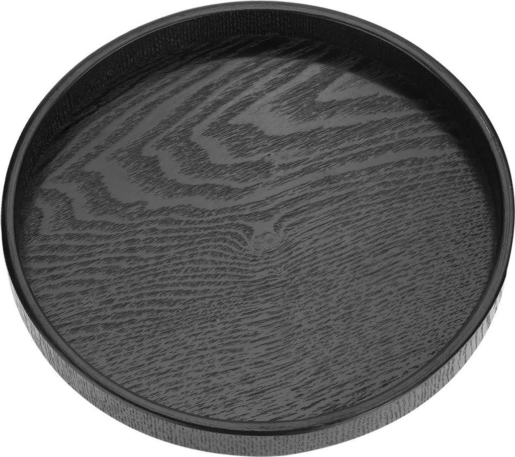 Runde Form Massivholz Tee Kaffee Snack Essen Mahlzeiten Servieren Tablett Teller Restaurant Tabletts 30cm