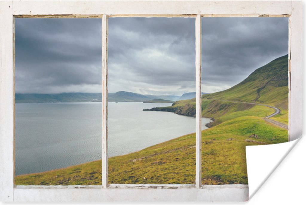 MuchoWow Poster Aussicht - Weg - Landschaft 180x120 cm - Fotoplakat