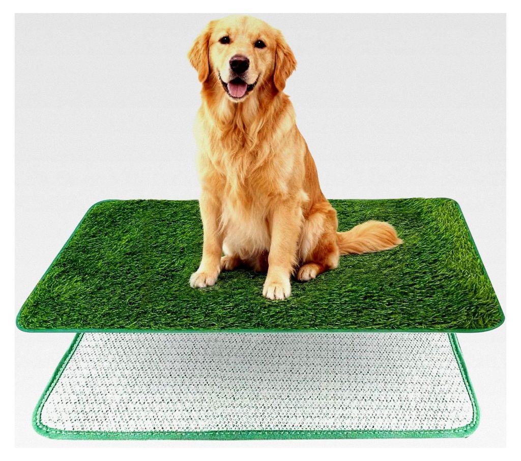 Kunstrasen Hundetoilette für den Außenbereich, 71x46 cm, wiederverwendbar, hochdurchlässig und langlebig, Trainingsunterlage für Hunde auf Balk...