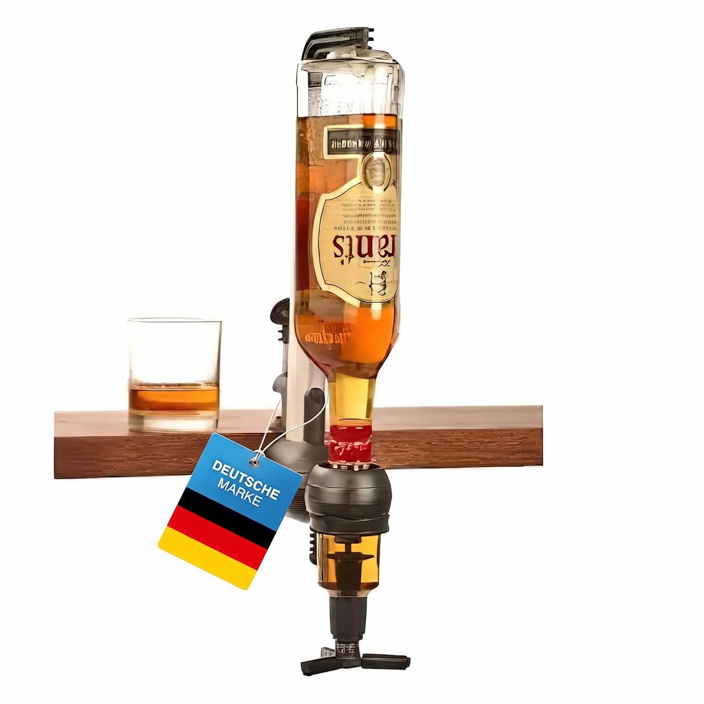 Professionele barman-flessenhouder met drankdispenser en Productafbeelding  AI-gegenereerde afbeelding
