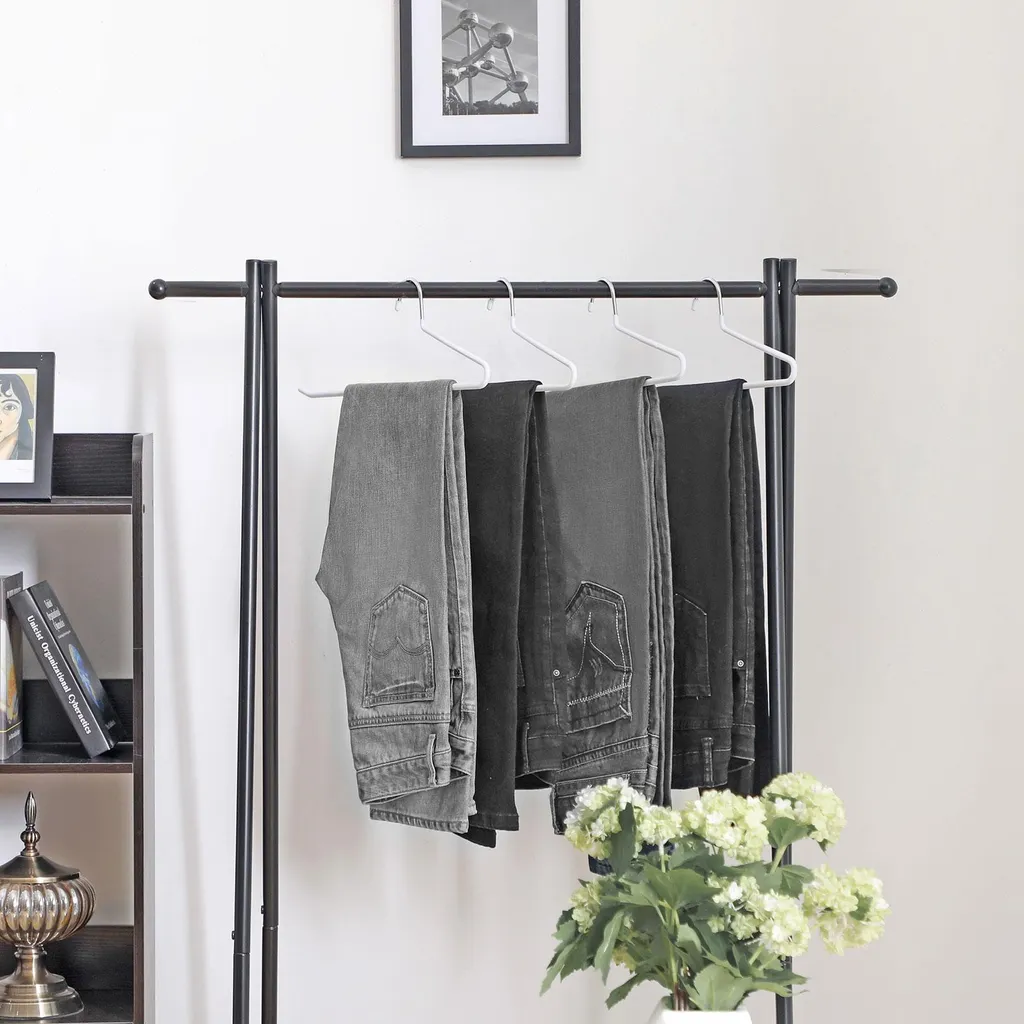 Organisateurs de dressing : 20 cintres porte-pantalons blancs en métal
