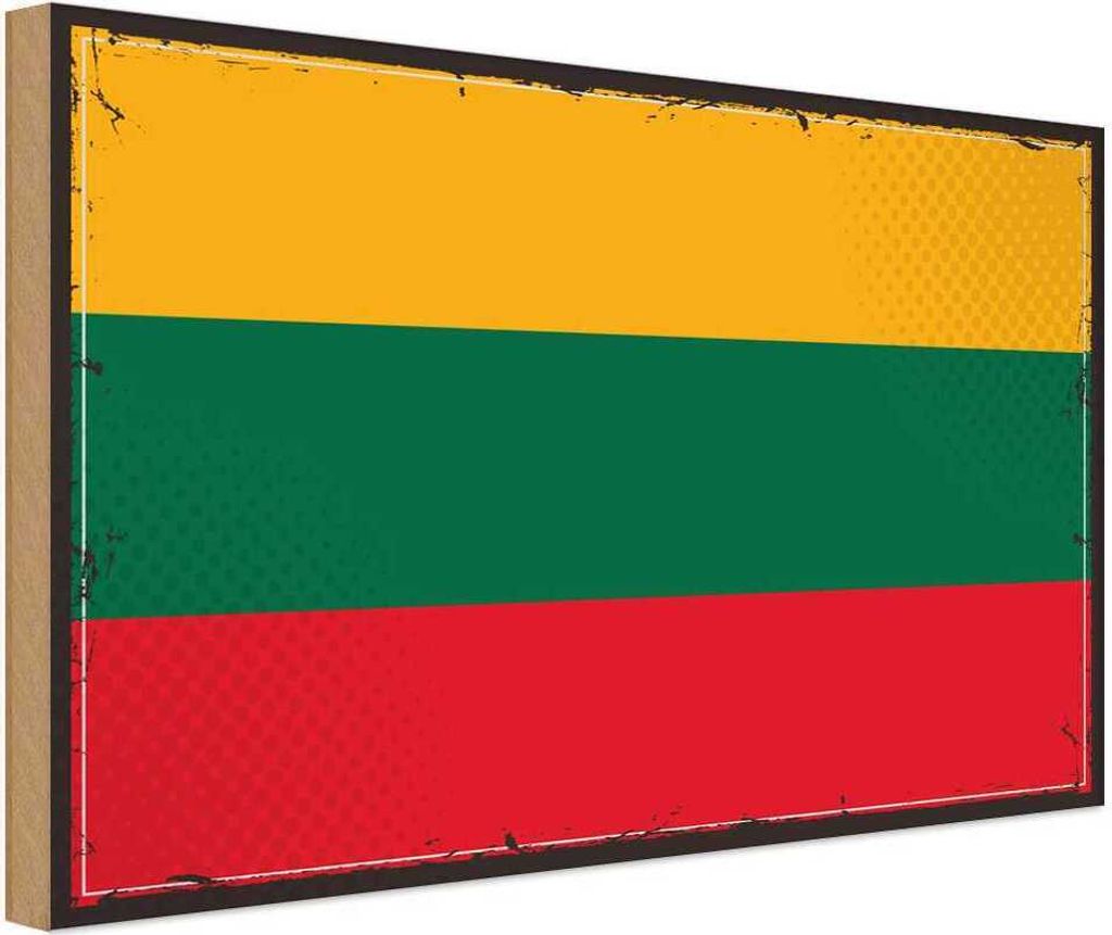 vianmo Holzschild 20x30 cm Litauens Lithuania Flagge Fahne Wappen