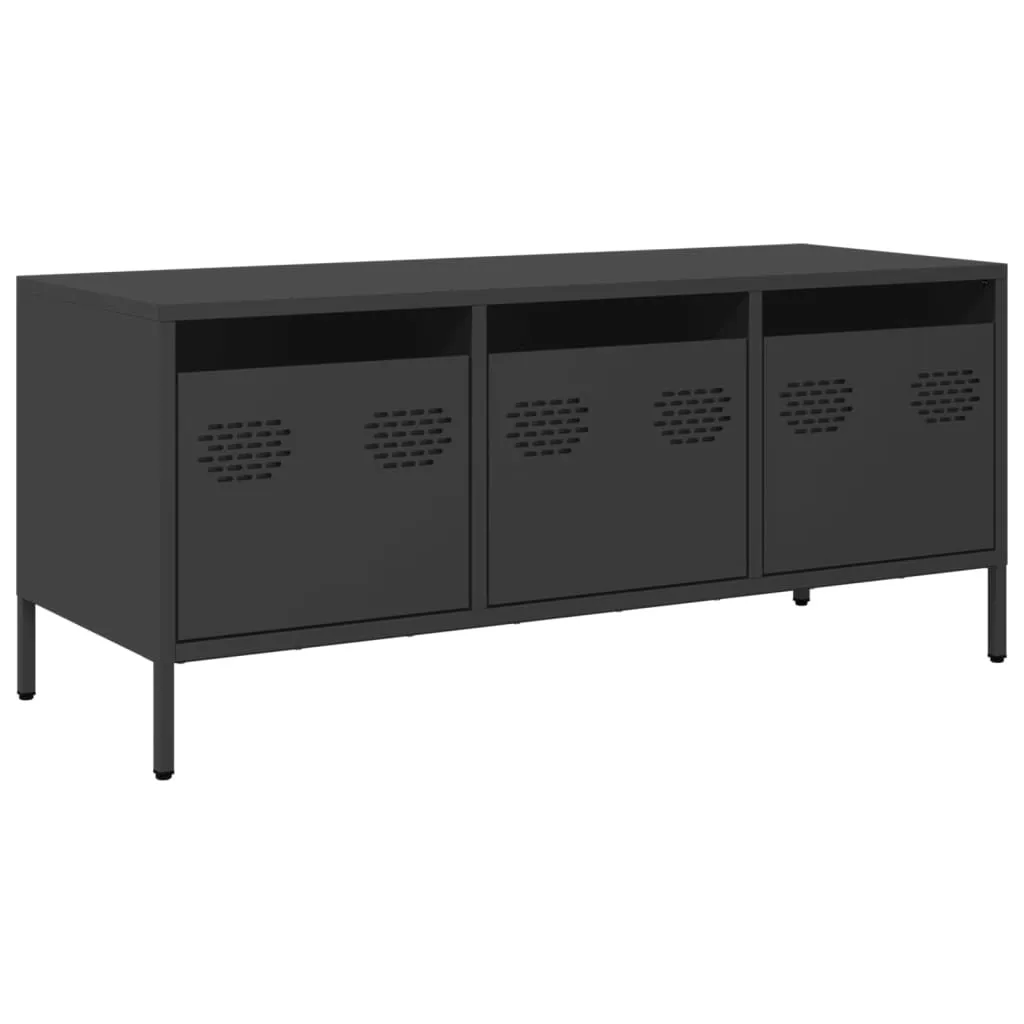 Mobile porta TV in Metallo Nero vidaXL 101x39 cm con Cassetti