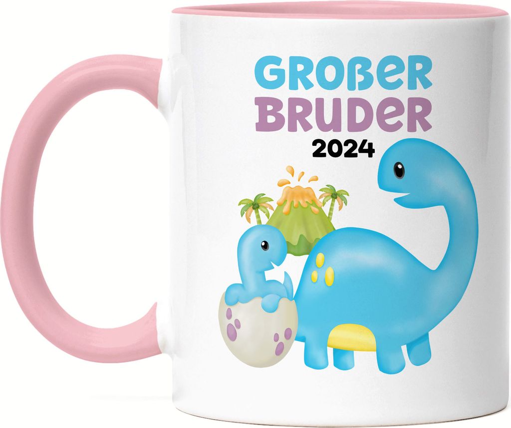 Großer Bruder 2024 Tasse Rosa Baby Neugeborenes Geschwister Familie Liebe Geburt Kleinkind Stolz
