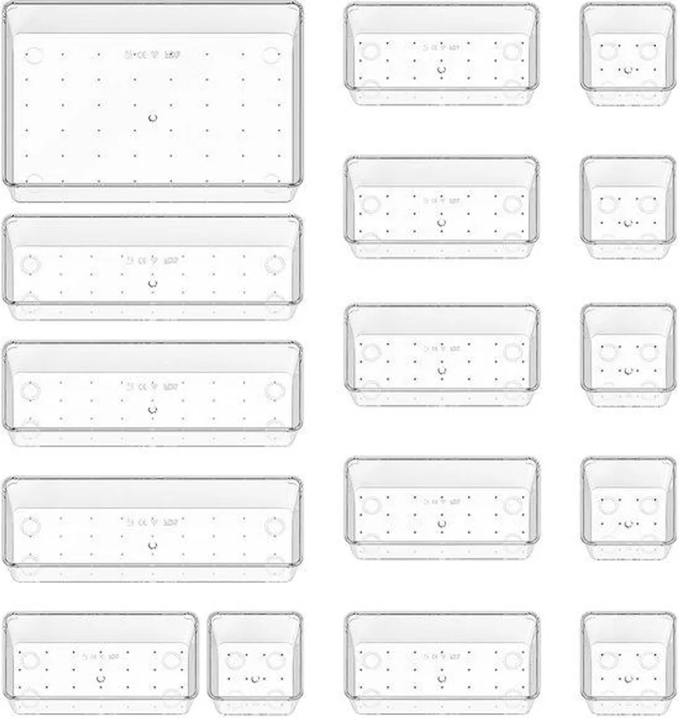 Organiseur de Bureau et Cuisine 16 Pièces pour un Rangement sur Mesure