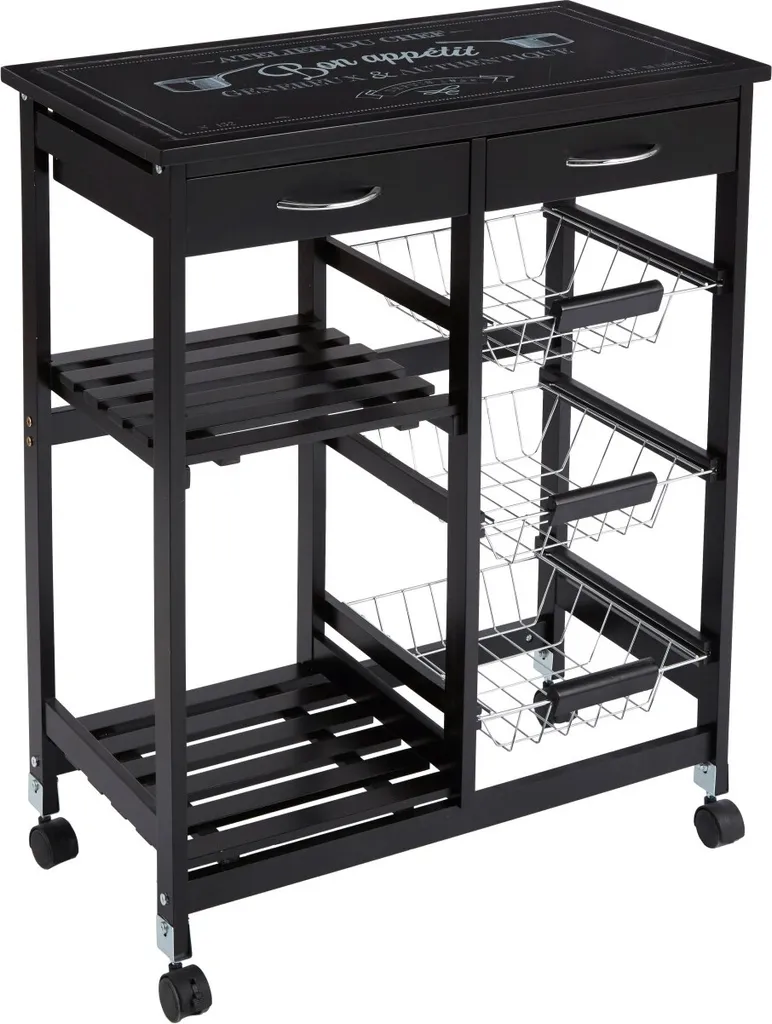 5five - carrello di servizio con rotelle 5 livelli "gustaf" nero