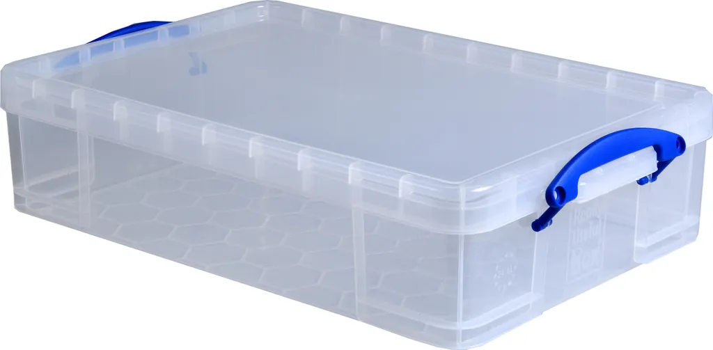 Bac de rangement 24,5L transparent - Longueur 60cm, robuste et empilable