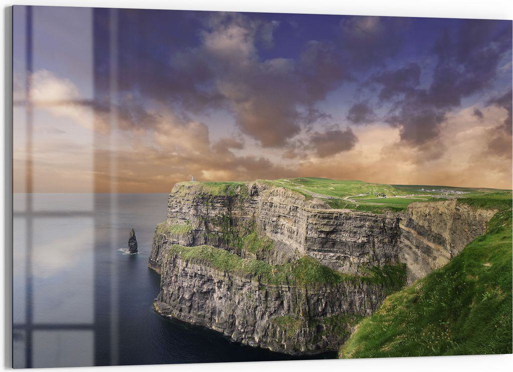 DEQORI Magnettafel Glas 60x40 cm 'Magie der Moher-Klippen' beschreibbar Whiteboard Küche