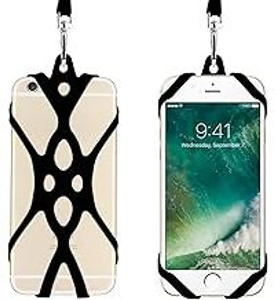 Cordino Cellulare Universale Silicone Nero | Porta Smartphone per Tutti