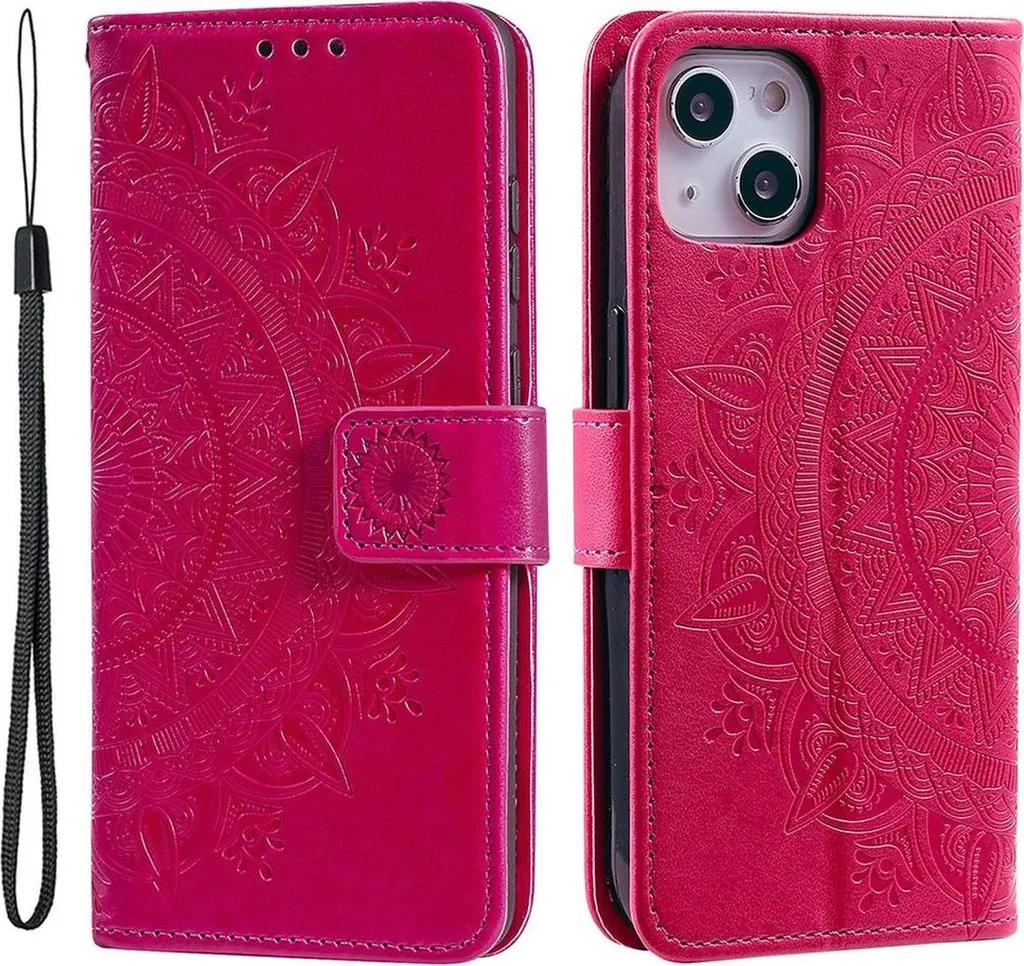 Per iPhone 13 mini Wave Pattern 3 in 1 Custodia protettiva antiurto in