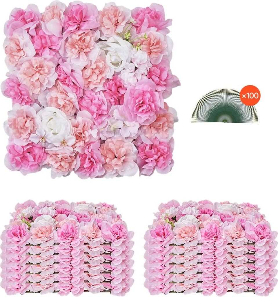 12 Stück Künstliche Hecke Künstliche Pflanzenwand Sichtschutz 380x380x65mm